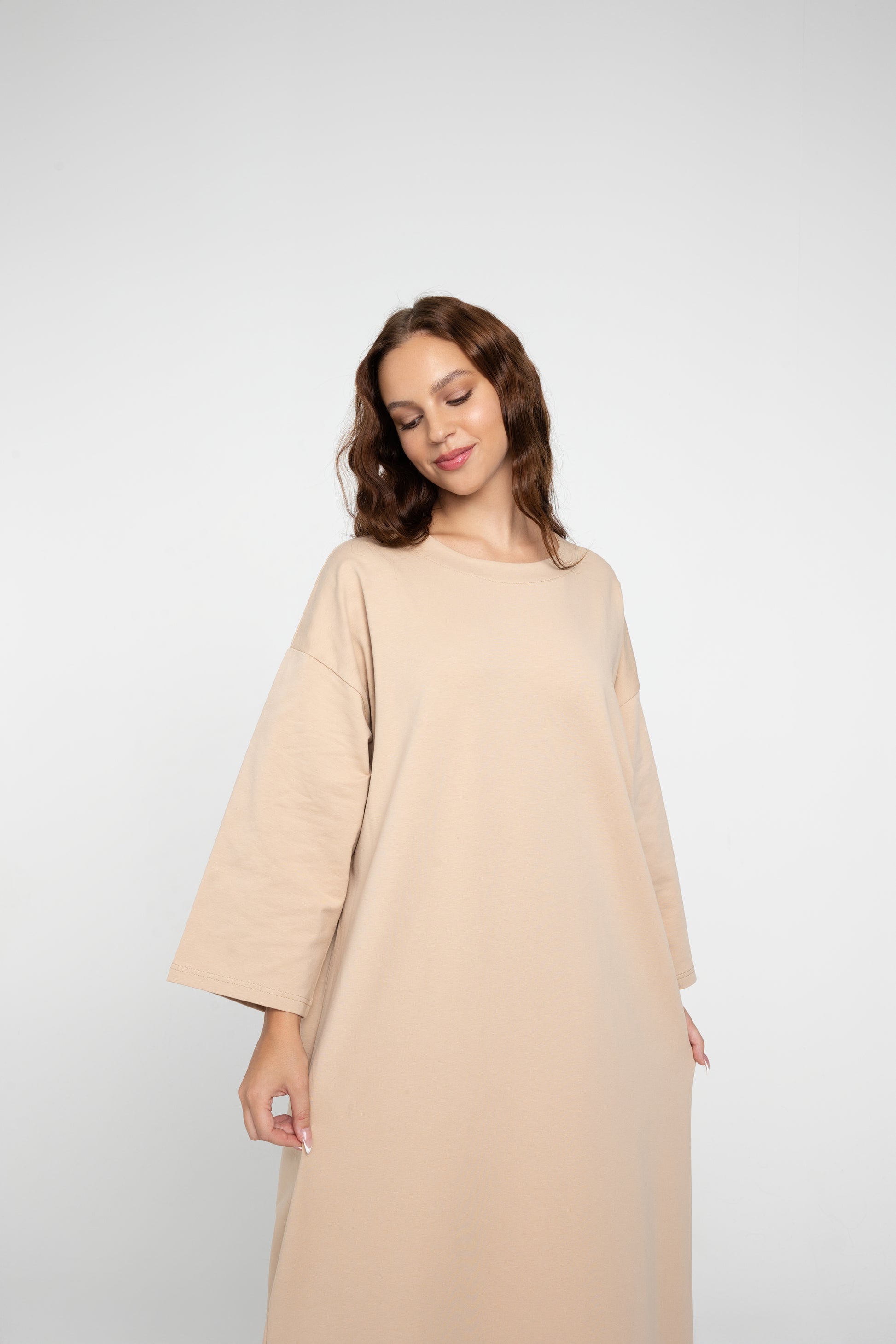 Oversized Maxi Shirt Dress – Cream – GUIDED REBEL Oversized Maxi Shirt Dress – Cream – GUIDED REBEL
