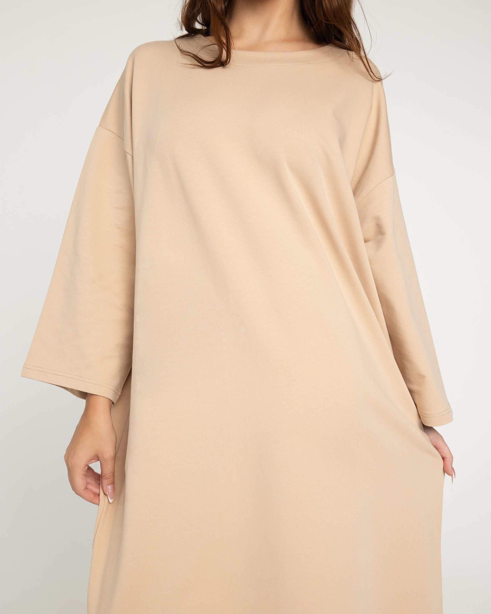 Oversized Maxi Shirt Dress Cream GUIDED REBEL Oversized Maxi Shirt Dress Cream GUIDED REBEL