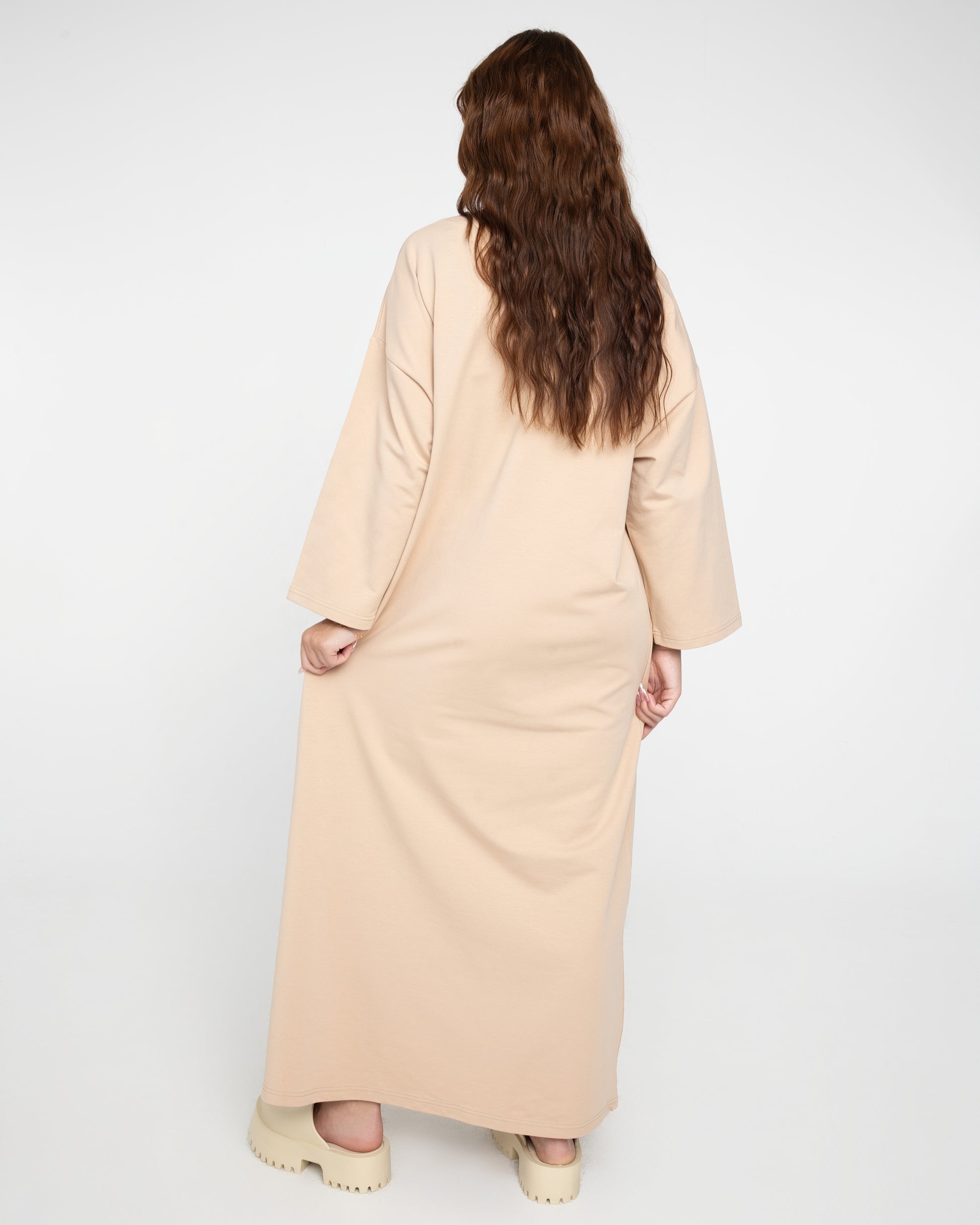 Oversized Maxi Shirt Dress Cream GUIDED REBEL Oversized Maxi Shirt Dress Cream GUIDED REBEL